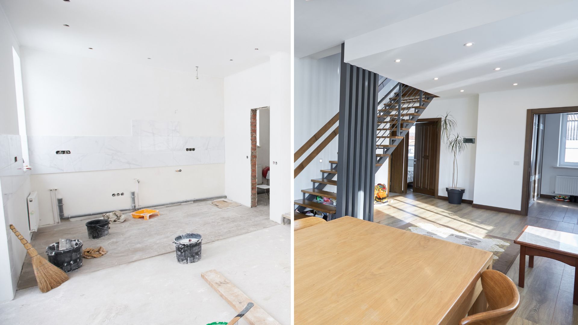 Before and after home renovation comparison